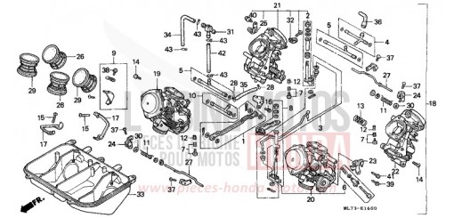 CARBURATEUR (1) VFR750FK de 1989